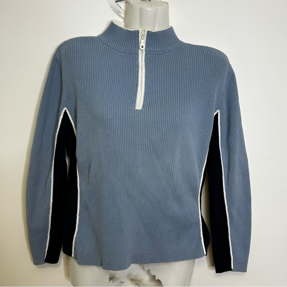 ◾️Y2K Vintage Nomi Mock Neck Quarter Zip Ribbed Sweater